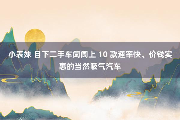 小表妹 目下二手车阛阓上 10 款速率快、价钱实惠的当然吸气汽车