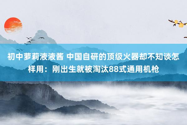 初中萝莉液液酱 中国自研的顶级火器却不知谈怎样用：刚出生就被淘汰88式通用机枪