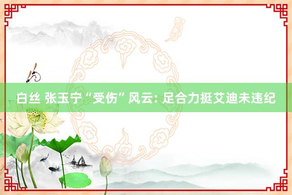 白丝 张玉宁“受伤”风云: 足合力挺艾迪未违纪
