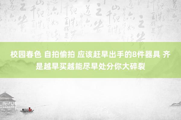 校园春色 自拍偷拍 应该赶早出手的8件器具 齐是越早买越能尽早处分你大碎裂
