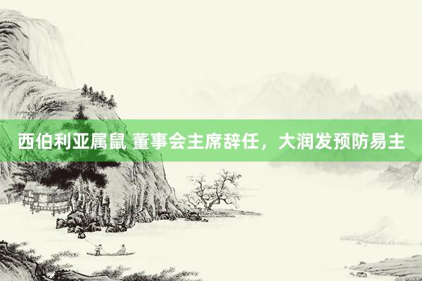 西伯利亚属鼠 董事会主席辞任，大润发预防易主
